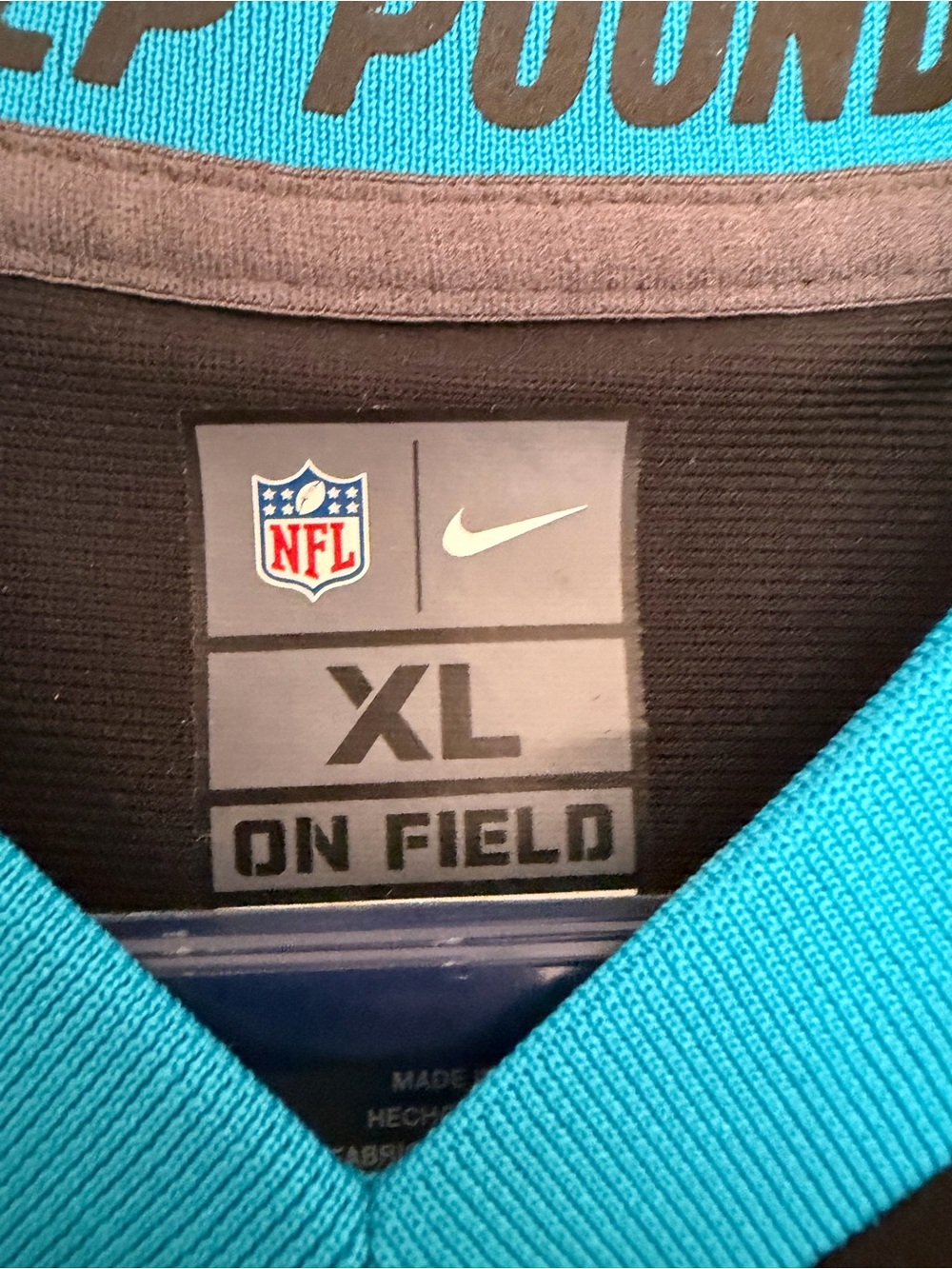 NFL On-Field XL Jersey Collar in Teal and Black - Picture 3 of 4